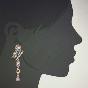 1 Earring Of Betsey Johnson Asymmetrical Butterfl… - image 1